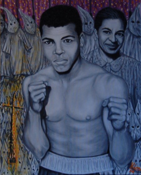 Oil Painting > Bus Stop ( Muhammad Ali / Rosa Parks )